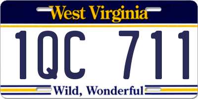 WV license plate 1QC711