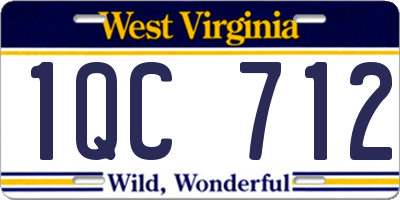 WV license plate 1QC712