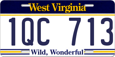 WV license plate 1QC713