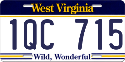 WV license plate 1QC715