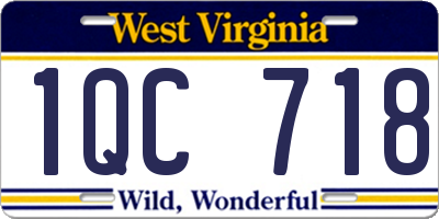 WV license plate 1QC718