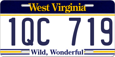 WV license plate 1QC719