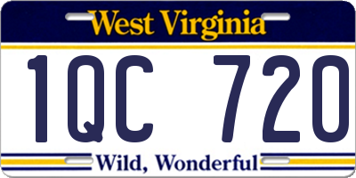 WV license plate 1QC720