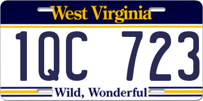 WV license plate 1QC723