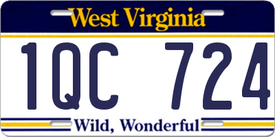 WV license plate 1QC724