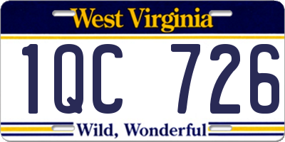 WV license plate 1QC726