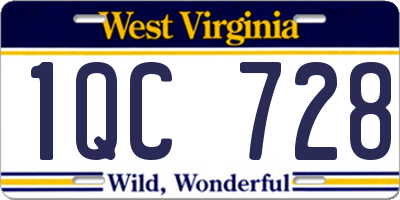 WV license plate 1QC728