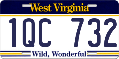 WV license plate 1QC732