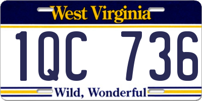 WV license plate 1QC736