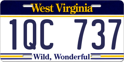 WV license plate 1QC737