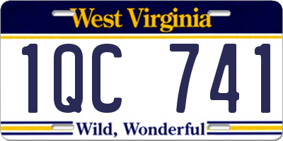 WV license plate 1QC741