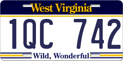 WV license plate 1QC742