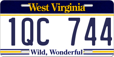 WV license plate 1QC744