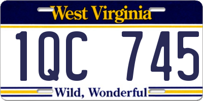 WV license plate 1QC745