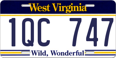 WV license plate 1QC747