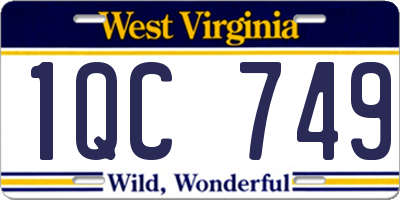 WV license plate 1QC749