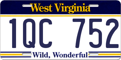 WV license plate 1QC752