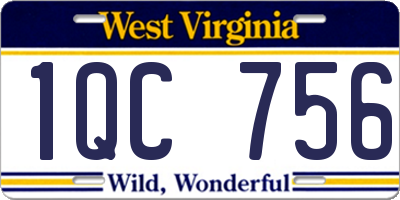 WV license plate 1QC756