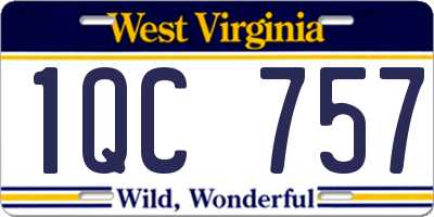 WV license plate 1QC757