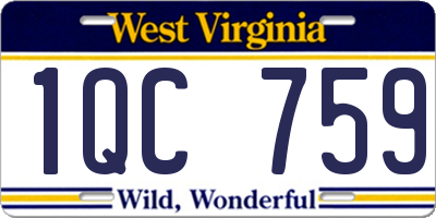 WV license plate 1QC759