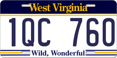 WV license plate 1QC760