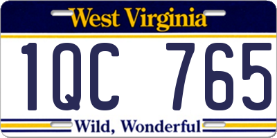 WV license plate 1QC765