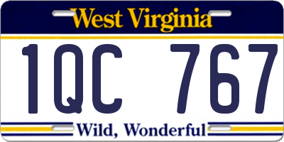 WV license plate 1QC767