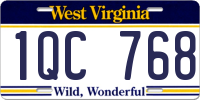 WV license plate 1QC768