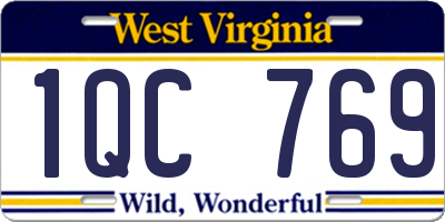 WV license plate 1QC769