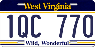 WV license plate 1QC770