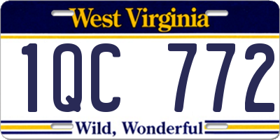 WV license plate 1QC772
