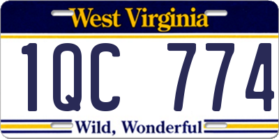 WV license plate 1QC774