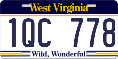 WV license plate 1QC778
