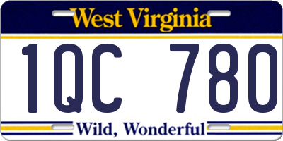 WV license plate 1QC780