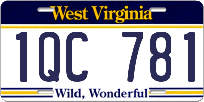 WV license plate 1QC781