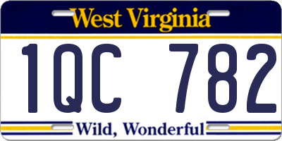 WV license plate 1QC782