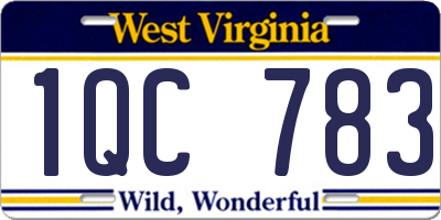 WV license plate 1QC783