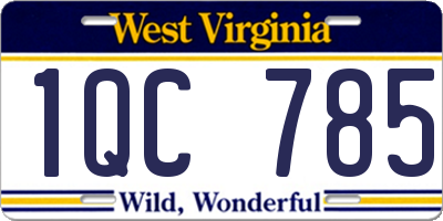 WV license plate 1QC785