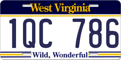 WV license plate 1QC786