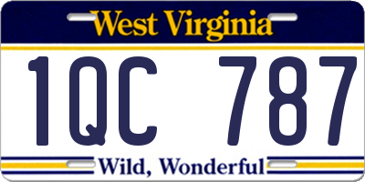 WV license plate 1QC787