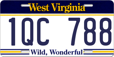 WV license plate 1QC788