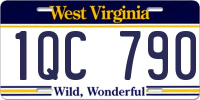 WV license plate 1QC790