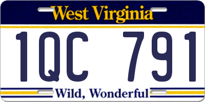 WV license plate 1QC791