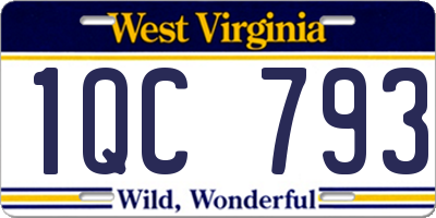 WV license plate 1QC793