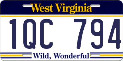 WV license plate 1QC794