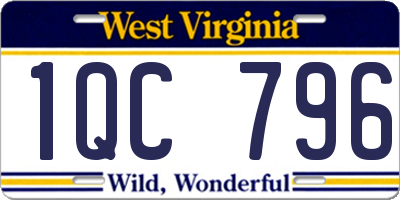 WV license plate 1QC796