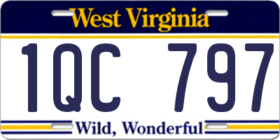 WV license plate 1QC797