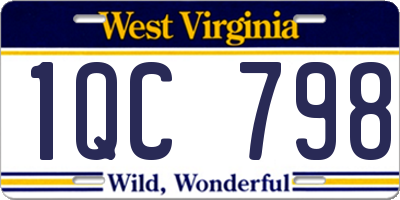 WV license plate 1QC798