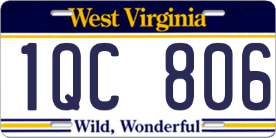 WV license plate 1QC806