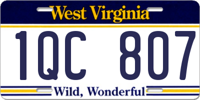 WV license plate 1QC807